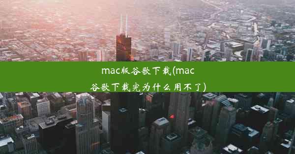 mac版谷歌下载(mac谷歌下载完为什么用不了)