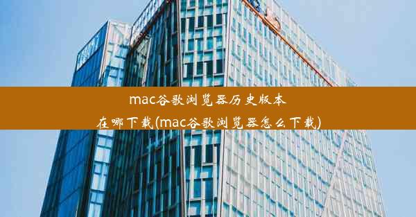 mac谷歌浏览器历史版本在哪下载(mac谷歌浏览器怎么下载)