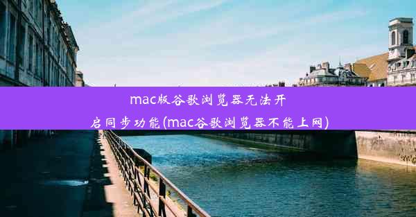 mac版谷歌浏览器无法开启同步功能(mac谷歌浏览器不能上网)