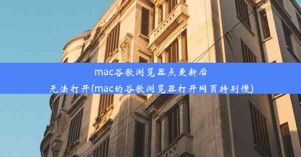 mac谷歌浏览器点更新后无法打开(mac的谷歌浏览器打开网页特别慢)