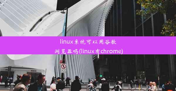 linux系统可以用谷歌浏览器吗(linux有chrome)