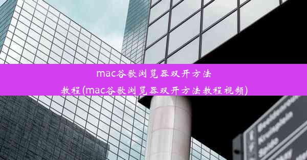 mac谷歌浏览器双开方法教程(mac谷歌浏览器双开方法教程视频)