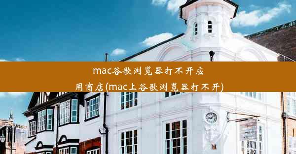 mac谷歌浏览器打不开应用商店(mac上谷歌浏览器打不开)