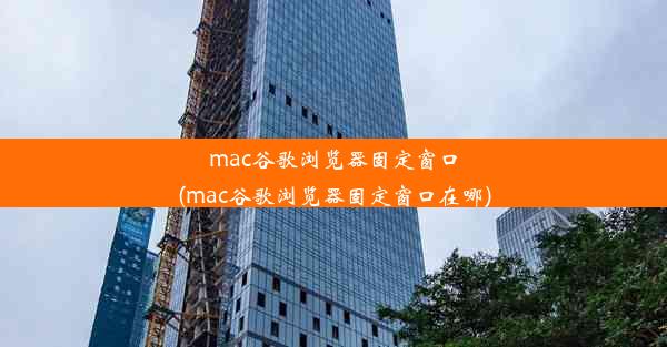 mac谷歌浏览器固定窗口(mac谷歌浏览器固定窗口在哪)