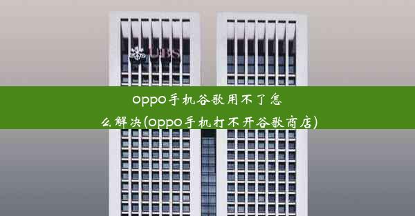 oppo手机谷歌用不了怎么解决(oppo手机打不开谷歌商店)