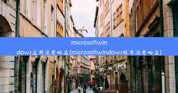 microsoftwindows应用没有响应(microsoftwindows程序没有响应)