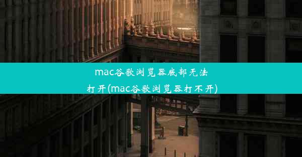 mac谷歌浏览器底部无法打开(mac谷歌浏览器打不开)