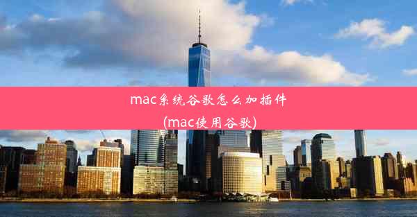 mac系统谷歌怎么加插件(mac使用谷歌)