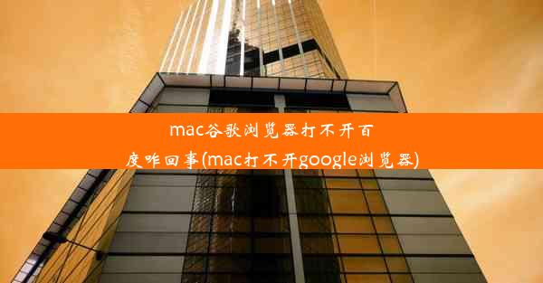 mac谷歌浏览器打不开百度咋回事(mac打不开google浏览器)