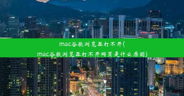 mac谷歌浏览器打不开(mac谷歌浏览器打不开网页是什么原因)