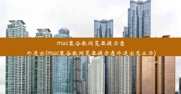 mac装谷歌浏览器提示意外退出(mac装谷歌浏览器提示意外退出怎么办)