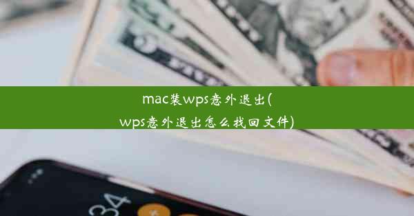 mac装wps意外退出(wps意外退出怎么找回文件)