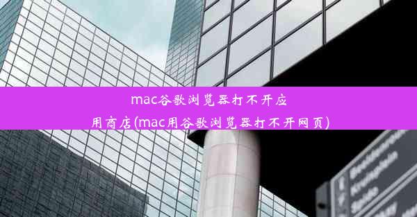 mac谷歌浏览器打不开应用商店(mac用谷歌浏览器打不开网页)