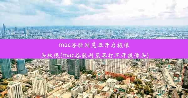 mac谷歌浏览器开启摄像头权限(mac谷歌浏览器打不开摄像头)