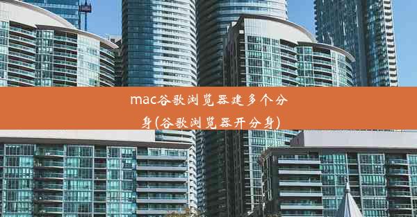 mac谷歌浏览器建多个分身(谷歌浏览器开分身)