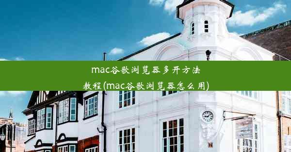 mac谷歌浏览器多开方法教程(mac谷歌浏览器怎么用)