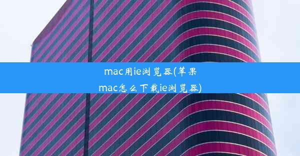 mac用ie浏览器(苹果mac怎么下载ie浏览器)