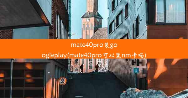 mate40pro装googleplay(mate40pro可以装nm卡吗)