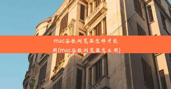 mac谷歌浏览器怎样才能用(mac谷歌浏览器怎么用)