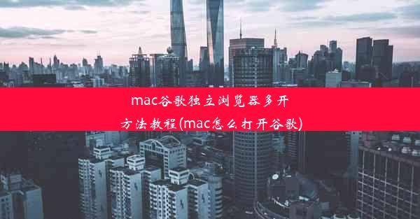 mac谷歌独立浏览器多开方法教程(mac怎么打开谷歌)