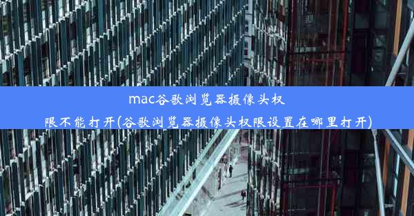 mac谷歌浏览器摄像头权限不能打开(谷歌浏览器摄像头权限设置在哪里打开)