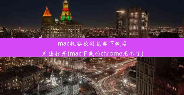 mac版谷歌浏览器下载后无法打开(mac下载的chrome用不了)