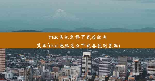 mac系统怎样下载谷歌浏览器(mac电脑怎么下载谷歌浏览器)