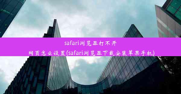 safari浏览器打不开网页怎么设置(safari浏览器下载安装苹果手机)