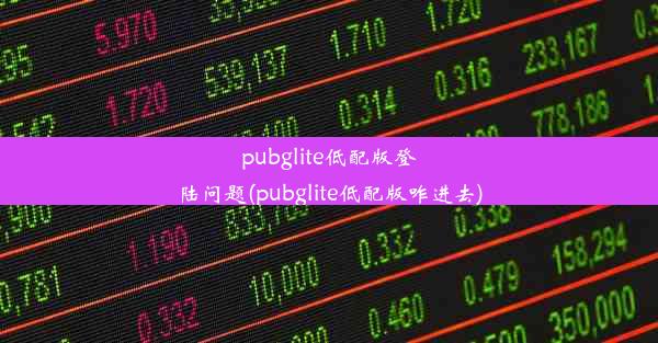 pubglite低配版登陆问题(pubglite低配版咋进去)