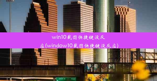 win10截图快捷键没反应(window10截图快捷键没反应)