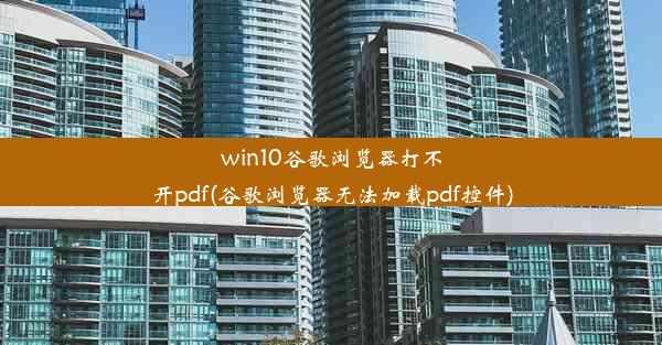 win10谷歌浏览器打不开pdf(谷歌浏览器无法加载pdf控件)