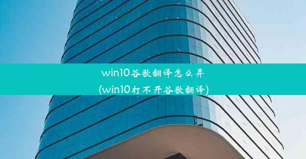 win10谷歌翻译怎么弄(win10打不开谷歌翻译)