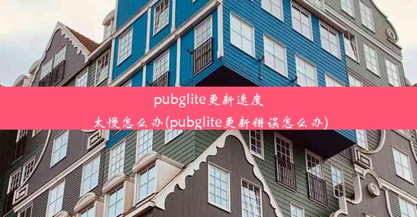 pubglite更新速度太慢怎么办(pubglite更新错误怎么办)