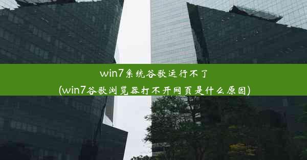 win7系统谷歌运行不了(win7谷歌浏览器打不开网页是什么原因)