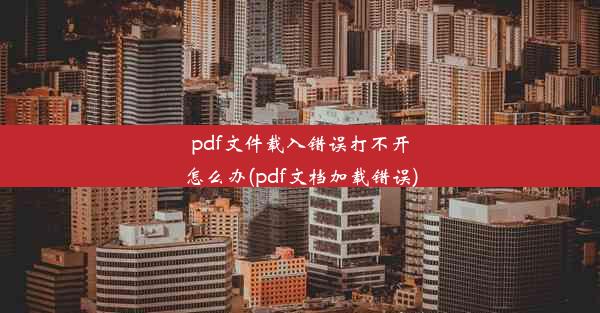 pdf文件载入错误打不开怎么办(pdf文档加载错误)