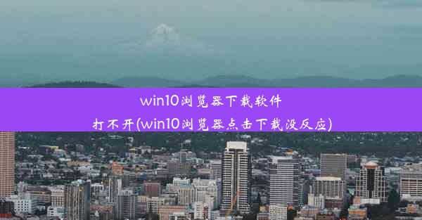 win10浏览器下载软件打不开(win10浏览器点击下载没反应)