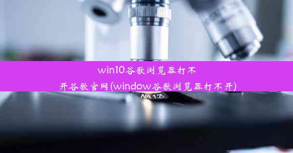 win10谷歌浏览器打不开谷歌官网(window谷歌浏览器打不开)